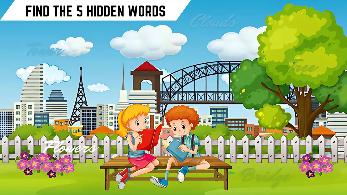 Genius IQ Test: ​Only High IQ Geniuses can Spot the 5 Hidden Words in this Park Image in 12 Secs