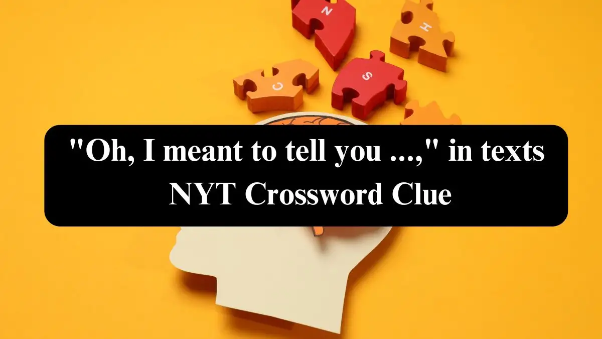 Oh, I meant to tell you ..., in texts NYT Crossword Clue