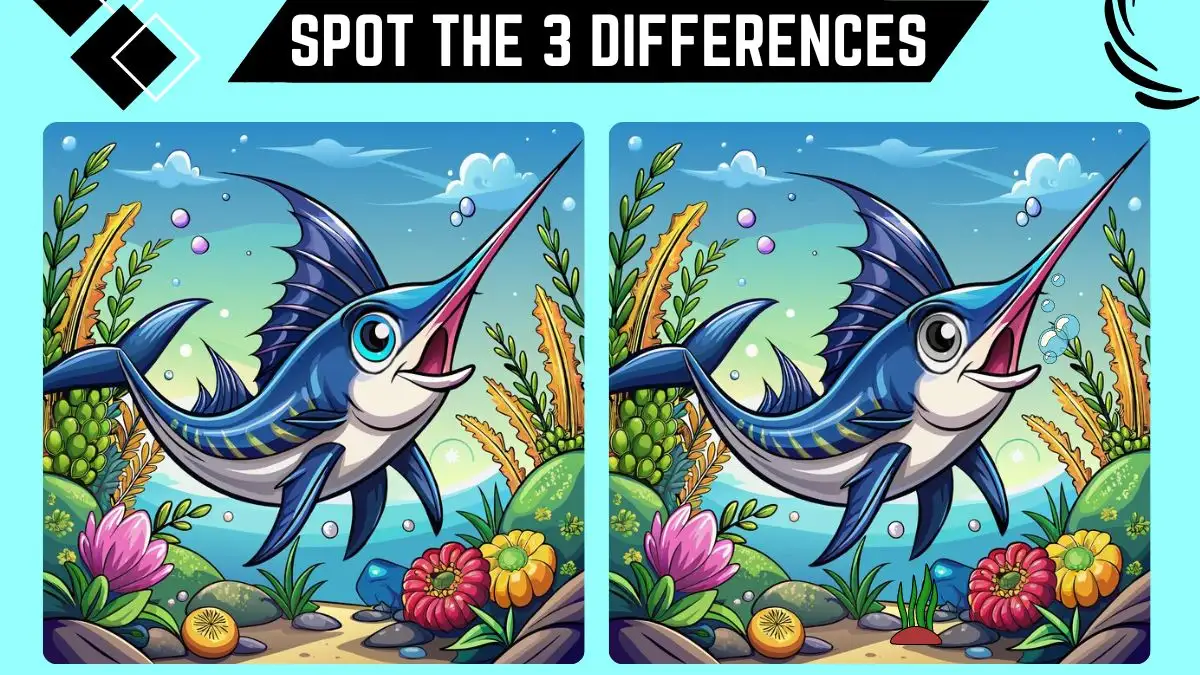 Spot the Difference Game: Only Genius with Sharp Eyes Can Spot the 3 Differences in this Shark Image in 10 Secs