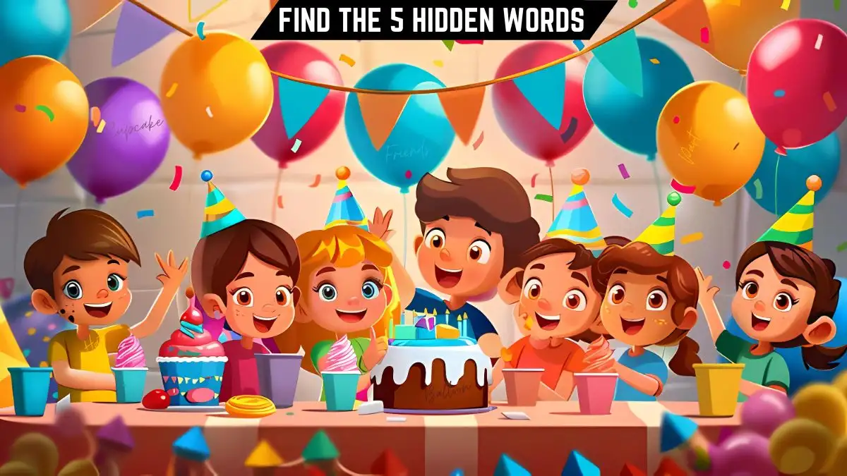 Genius IQ Test: Only detective minds can spot the 5 Hidden Words in this Birthday Party Image in 10 Secs