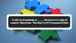 I refer to everybody as '___' because it's a sign of respect (line from The Bear) NYT Crossword Clue