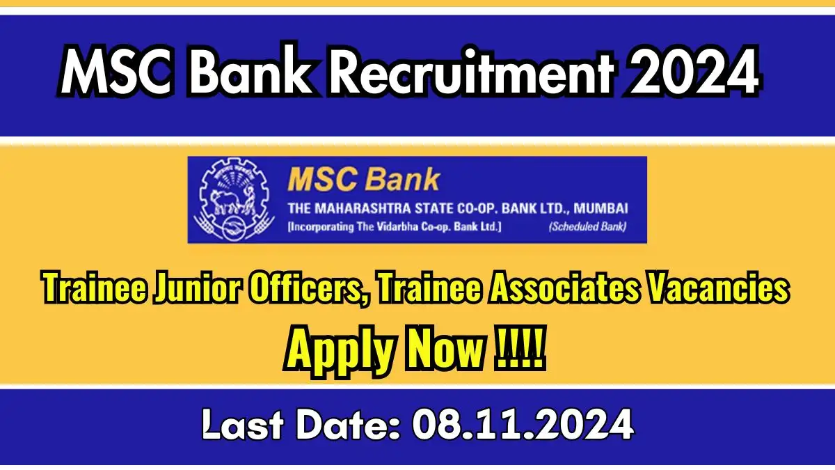 MSC Bank Jobs 2024 Trainee Junior Officers, Trainee Associates vacancies for Graduate