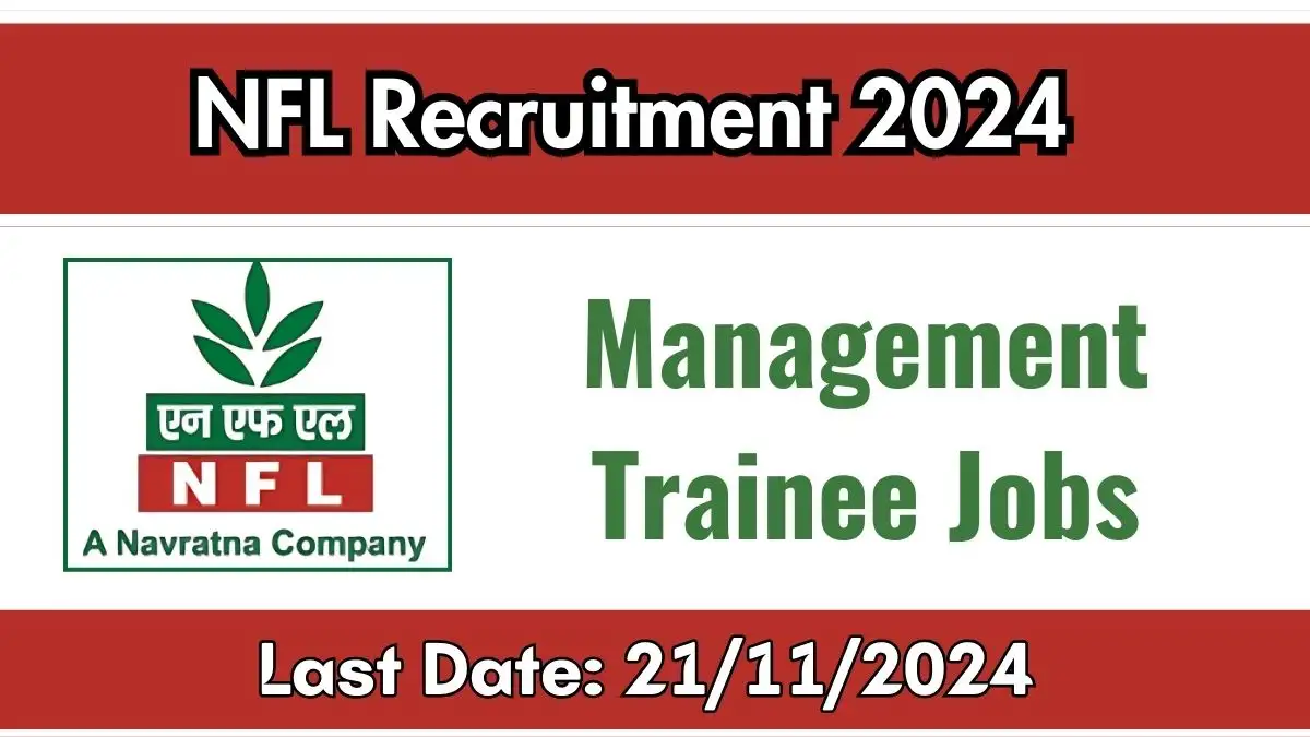 NFL Jobs 2024 Management Trainee Notification Out, Apply online at nfl.co.in