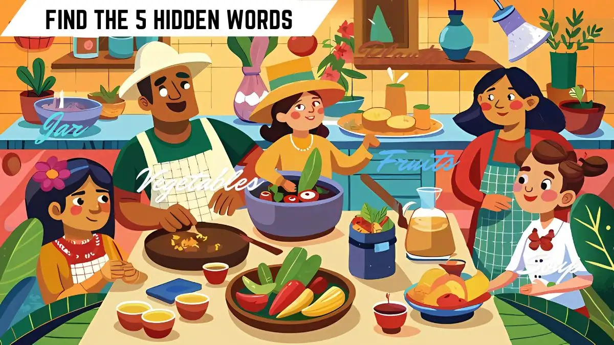 Puzzle IQ Test: Only 5 Out of 10 Can Spot the 5 Hidden Words in this Kitchen Image in 10 Secs