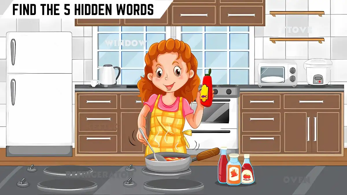 Puzzle IQ Test: Only eagle eyes can Spot the 5 Hidden Words in this Kitchen Image in 10 Secs