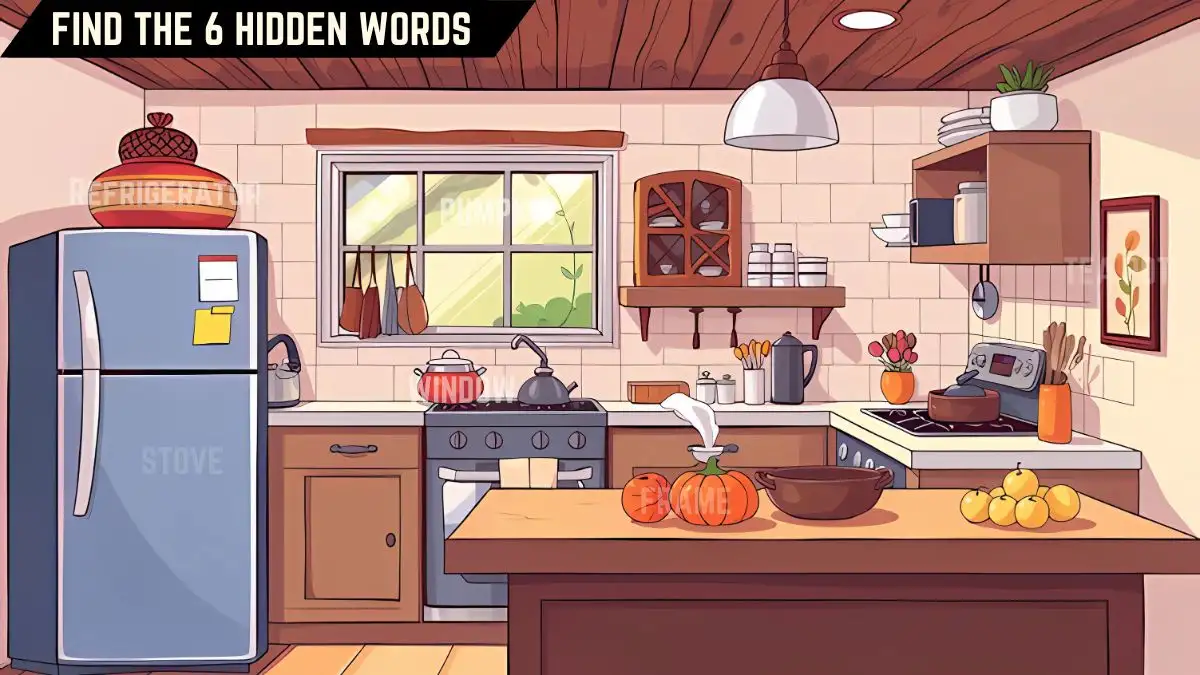 Puzzle IQ Test: Only geniuses can Spot the 6 Hidden Words in this Kitchen Image in 12 Secs