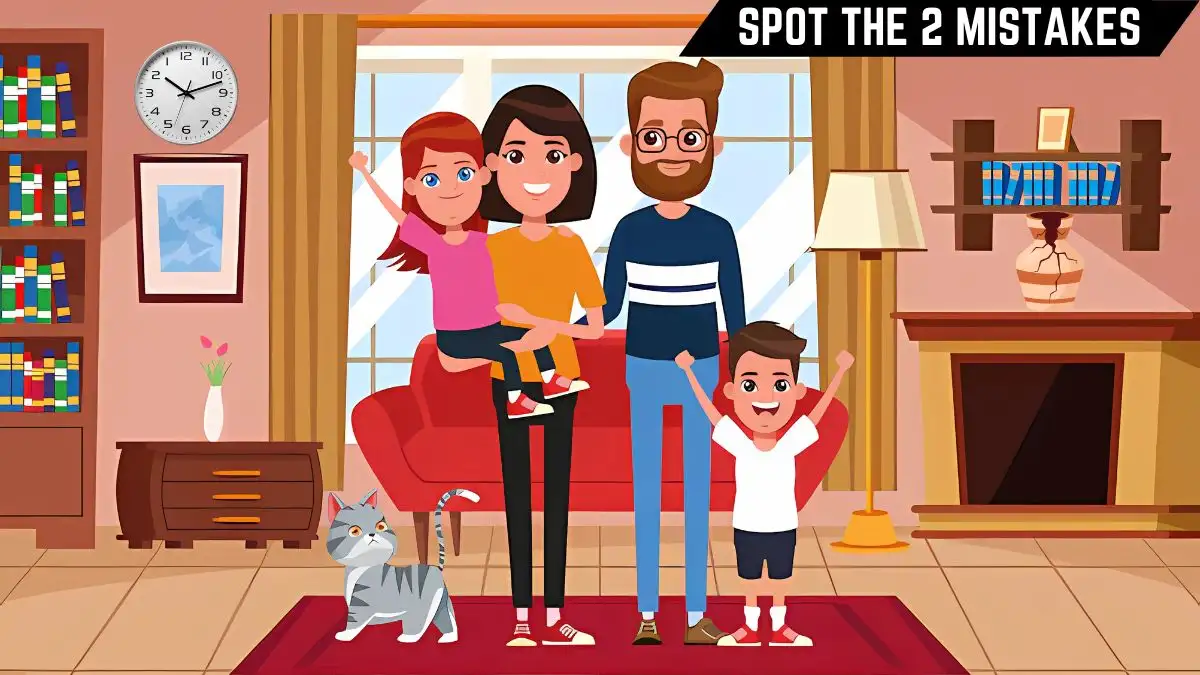 Spot the 2 Mistakes Picture Puzzle: Only High IQ Geniuses Can Spot the 2 Mistakes in this Family Image in 10 Secs