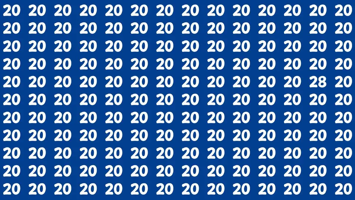 Brain Test: If you have Sharp Eyes find the Number 28 among 20 in 8 Secs