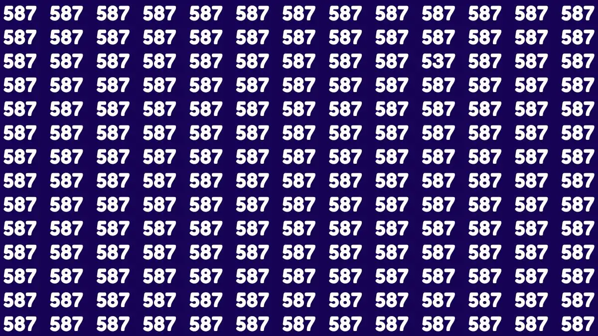 Brain Test: Only Sharp Eyes Can Spot the Number 537 among 587 in 9 Secs