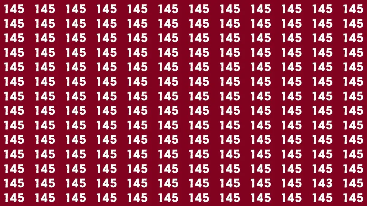 Observation Brain Test: Only Eagle Eyes Can Spot the Number 143 among 145 in 8 Secs