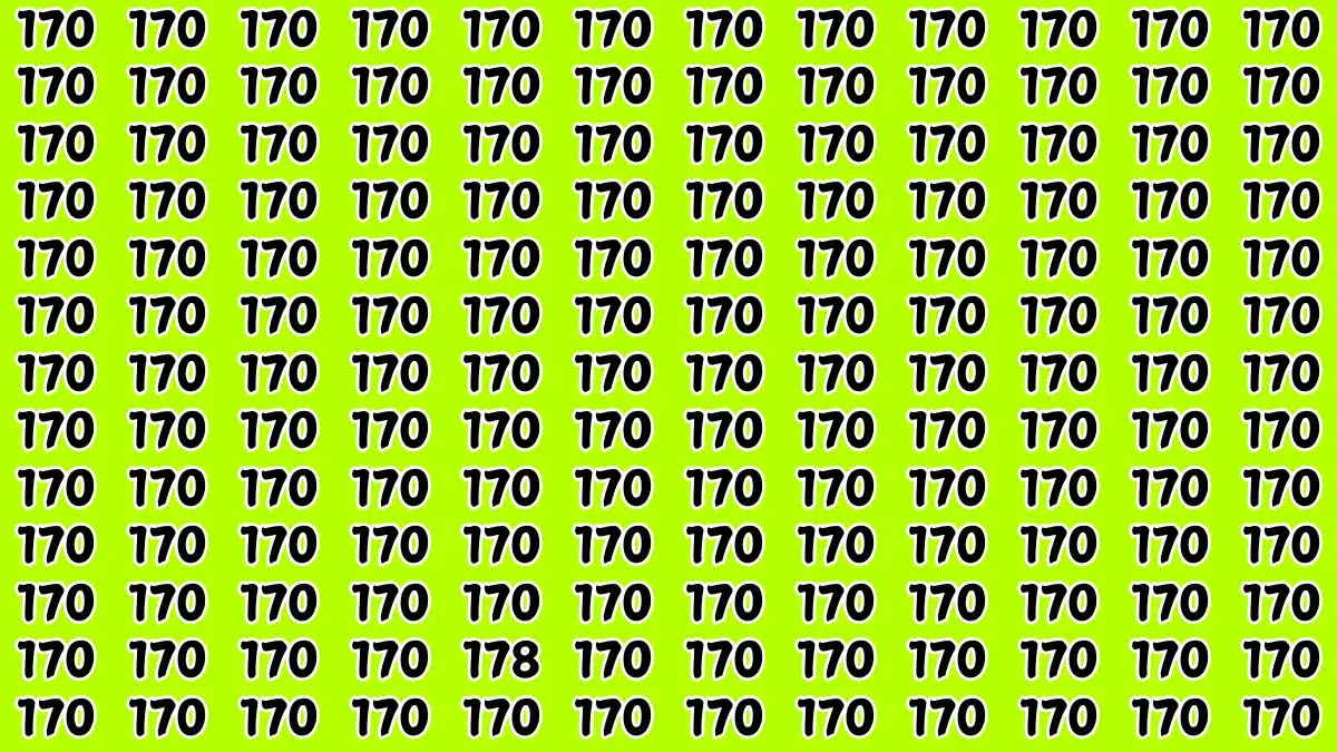 Optical Illusion Brain Test: Only People with Sharp Eyes Can Spot Number 178 among 170 in 9 Secs