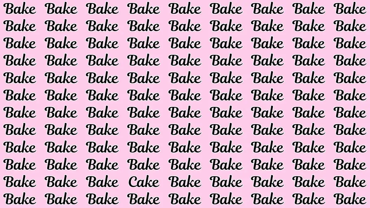 Optical Illusion Eye Test: Only People with Eagle Eyes Can Spot the Word Cake among Bake in 9 Secs