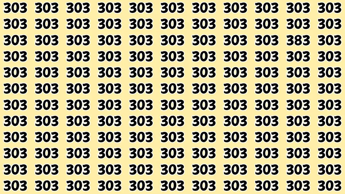 Brain Teaser IQ Test: Only 5% with high IQ can spot the Number 383 among 303 in 9 Secs