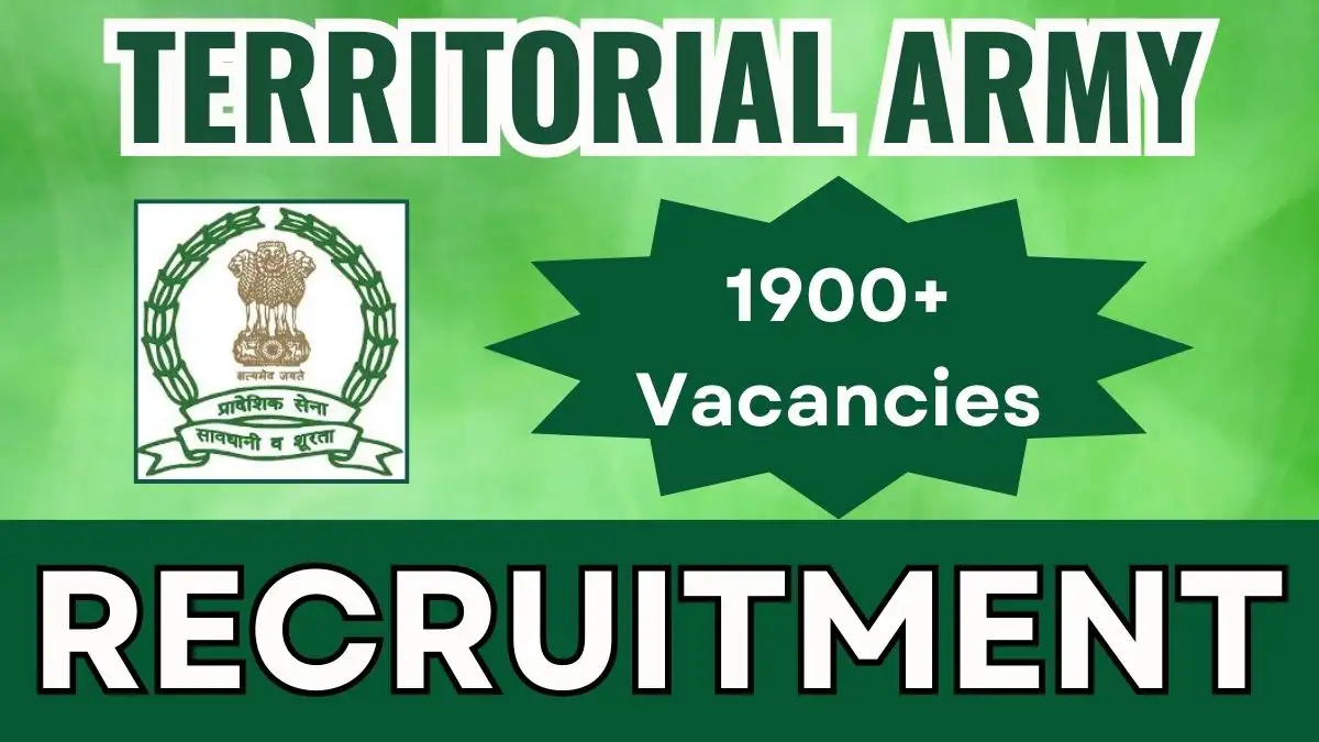 Territorial Army Recruitment 2024, Apply for 1900+ Soldier, Soldier Tradesmen Jobs in Across India