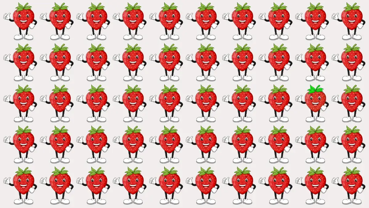 Optical Illusion Eye Test: If You have Hawk Eyes Spot the Odd Strawberry in 7 Secs Optical Illusion Eye Test: If You have Hawk Eyes Spot the Odd Strawberry in 7 Secs