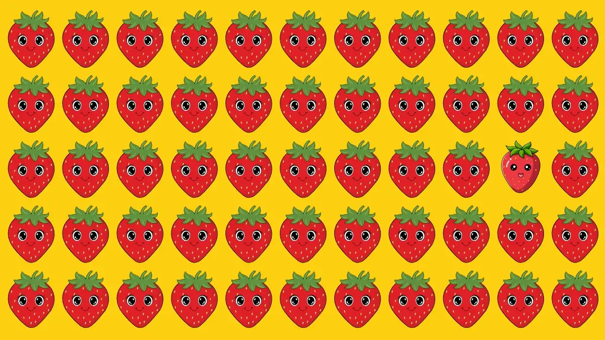 Odd One Out Puzzle: Only eagle Eyes Can Spot the Odd Strawberry in 5 Secs