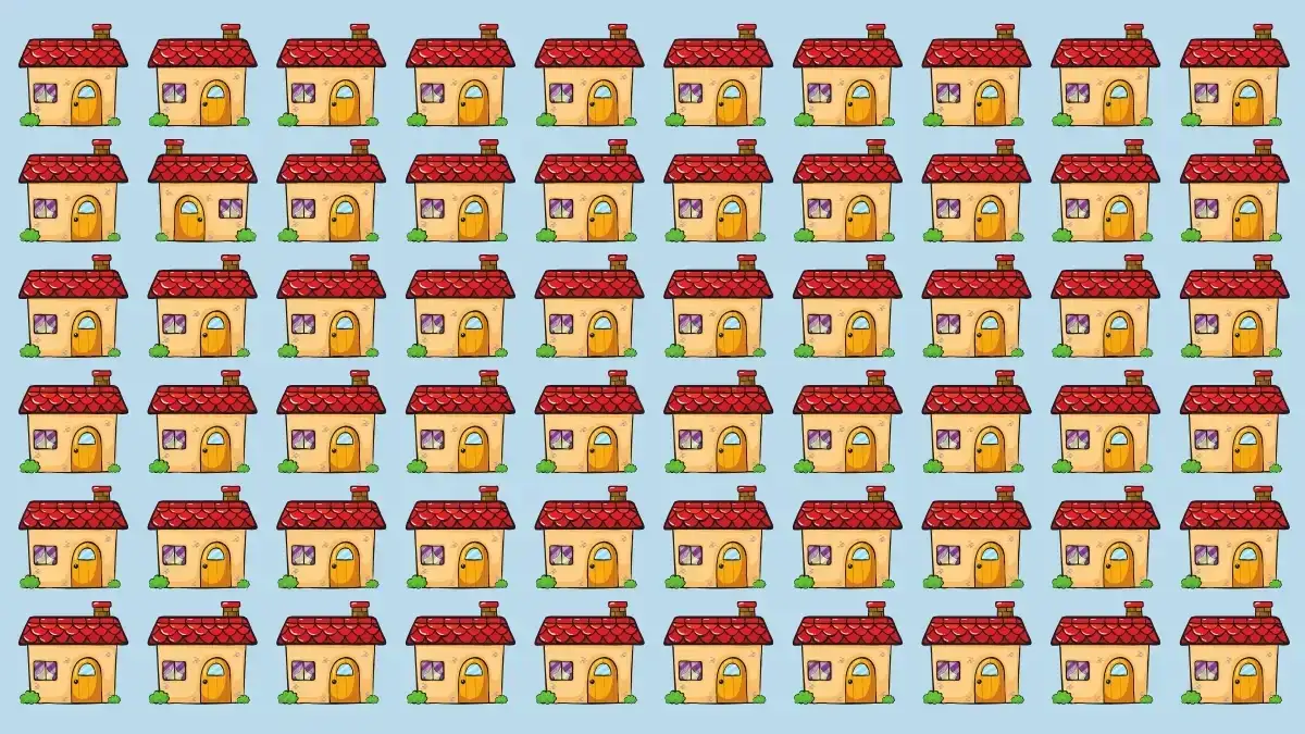 Optical Illusion Eye Test: If You have Hawk Eyes Spot the Odd House in 7 Secs
